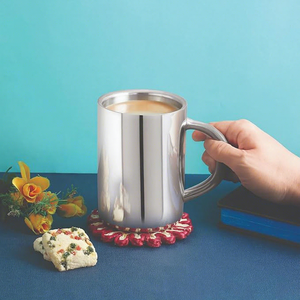 Modern Eco-Friendly Stainless Steel Double Wall Insulated Reusable Coffee Tea <b>Mug</b> with Handle for Office and Home Use - Product Image 4