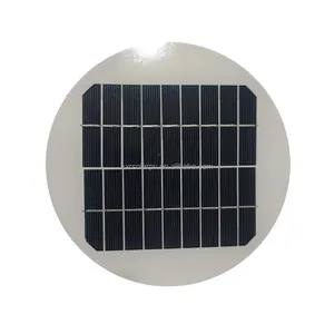 원형 직경 195mm 유리 태양 전지 패널 3.17w 9v 맞춤형 타원형 유리 태양 전지 패널
