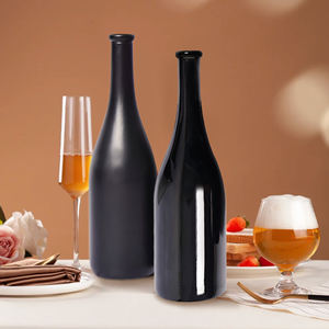 Bouteille de champagne en verre Bokengdi de 750 ml (75 cl) de <span class=keywords><strong>gros</strong></span>, noire, à <span class=keywords><strong>gros</strong></span> ventre, avec <span class=keywords><strong>bouchon</strong></span> en liège pour la tequila et le brandy - Product Image 4