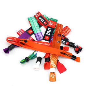 Personalizado Jacquard tejido poliéster Festival tela pulsera barata promocional Slide Lock pulsera para boda eventos evento textil - Product Image 4