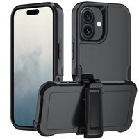 Étui de téléphone portable à clip de ceinture robuste solide pour iPhone 16E Heavy Duty Defender 360 couverture arrière