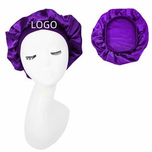 Wholesale Satin <b>Bonnet</b> With Wide Elastic Band Silk Wrap Sleeping Soft Breathable Night Cap <b>for</b> Curly Natural Afro <b>Hair</b> - Product Image 2