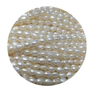 Pierre blanche naturelle d'eau douce baroque à trou droit, petite, pour accessoires de bricolage, forte luminosité, faite à la main - Product Image 4