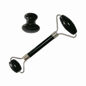 Natural Black Jade Facial <b>Roller</b> Gua Sha Stein Face <b>Massager</b> Kit Health Care Anti-Aging Massage Products - Product Image 1