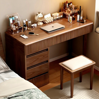 Table basse moderne en bois de 120 cm avec tiroirs et miroir éclairé, construction durable et écologique pour chambre à coucher et salon de beauté ChuanJing