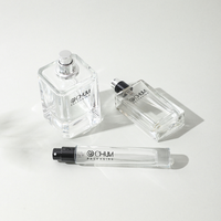 Conception unique 10ml 30ml 50ml rond carré petit personnalisé rechargeable vide avec pulvérisateur à sertir bouteille d'emballage de parfum en verre de luxe