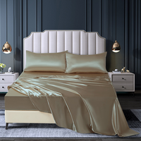 Ensemble de draps de lit en satin de soie de luxe Draps en satin doux Ensemble de draps en satin infroissable