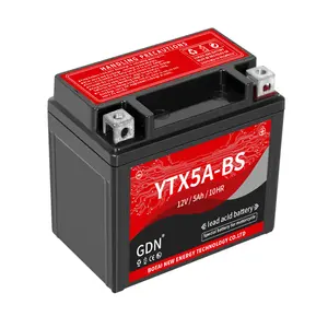 GDN YTX5A-BS MOTOCICLETA BATERIA 12V5AH MANUTENÇÃO LIVRE TECNOLOGIA DE CHUMBO ÁCIDO AGM AUTO START POWER