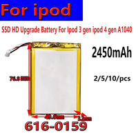Batería de Repuesto Recargable de Iones de Litio de 2450 mAh para iPod 3 3G 3.ª Generación 4 4G 616-0159 A1040