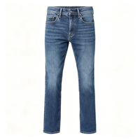 Jeans slim pour homme, denim extensible en coton, coupe bootcut, cinq poches, décontracté, confortable pour tous les jours