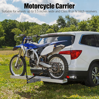 Leichter Aluminium-Motorradträger für Anhängerkupplung 2 Zoll Aufnahme 500LBS Faltbar Rostfrei Kippschutz Laderampe SUV