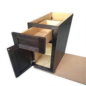 Gabinete de baño de madera maciza moderno personalizado grifo del fregadero bisagra cajón cesta madera contrachapada Backsplash colección Popular moderno - Product Image 3