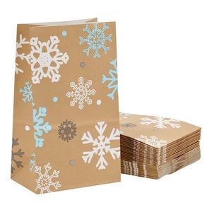 Winter Snowflake Gift Small Christmas Paper Paper <b>Bag</b> for Holiday Party Eco-friendly Durable Festival Decoration Paper <b>Bags</b> - Product Image 1