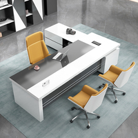Bureau de Direction en MDF, Chaise et Mobilier de Bureau Exécutif, Table de Chef