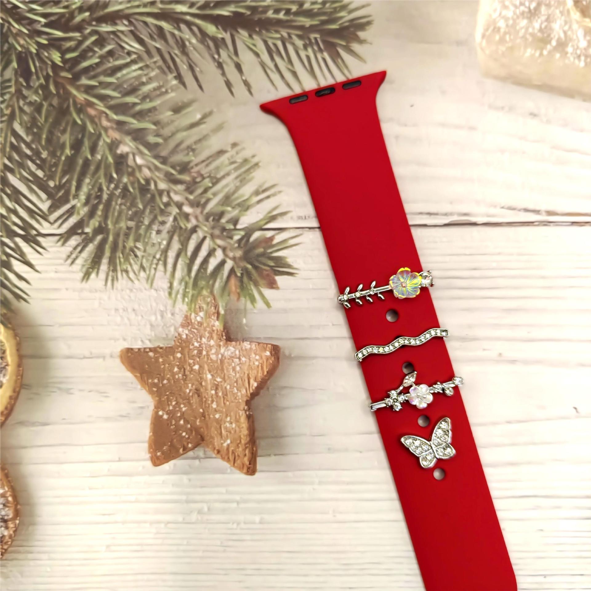 4 piezas flor - plata