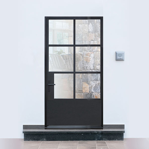 Portes métalliques personnalisées pour <span class=keywords><strong>entrée</strong></span> principale extérieure design style français <span class=keywords><strong>entrée</strong></span> extérieure <span class=keywords><strong>porte</strong></span> vitrée à cadre en acier avec <span class=keywords><strong>grille</strong></span> - Product Image 6