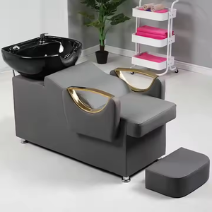 Lying Hot Sale Hair Salon Color Custom Comfortable <b>Massage</b> Furniture <b>Head</b> Spa Shampoo Chair Washing Bed With Bowl - Product Image 2