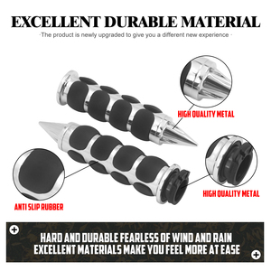 Manopole da 1 pollice (25mm) con inserti in gomma e estremità a punta per acceleratore, compatibili con Harley Sportster, Dyna, Softail, Touring, Honda e <span class=keywords><strong>Suzuki</strong></span> - Product Image 4