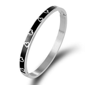 Bracelet de brassard à charnière en acier inoxydable, découpé avec initiales, lettres de l'alphabet, manchette, vente en gros, 1 pièce - Product Image 2