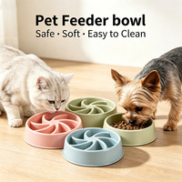 Bol à nourriture pour animaux de compagnie en silicone et plastique, interactif, anti-étouffement, antidérapant, anti-chute, portable, bol à alimentation lente