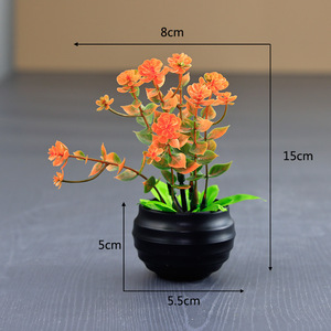 Plantas Artificiales en Maceta Pequeña <span class=keywords><strong>de</strong></span> Plástico, Bonsái Verde Creativo para el Año Nuevo Chino, Uso en Interiores <span class=keywords><strong>de</strong></span> Escritorio, Alta Calidad - Product Image 3