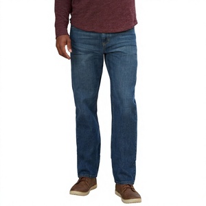 Jean en denim coupe droite pour homme, coupe régulière, poids moyen, couleur unie, style décontracté, pour l'automne, en tissu de coton - Product Image 3
