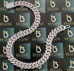 Bling 925 Silver VVS Moissanite <b>Iced</b> Diamond Hip Hop Jewelry Necklace Women Men Rope <b>Chain</b> Gift for Certified Bezel Set - Product Image 1