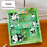 Set de Papelería de Panda y Capibara de Dibujos Animados, 7 Piezas, Cuaderno, Bolígrafo, Útiles Escolares Lindos para Niños, Regalo de Regreso a Clases, Venta al Por Mayor