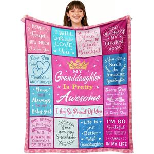 <b>Pink</b> Floral Grandmother Quote Grandma Flannel <b>Blanket</b> Throw <b>Blanket</b> Nap <b>Blanket</b> Machine Washable Fade Resistant Custom Print - Product Image 5