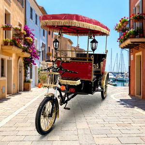 Tricycle à propulsion humaine XCEGO 2026 de haute qualité, capacité 4 personnes, rickshaw touristique rétro à pédales, cadre en acier Q235B, confortable - Product Image 1