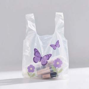 ถุงช้อปปิ้ง PE แบบกำหนดเองพร้อมส่ง  ลายพิมพ์กราเวียร์  ย่อยสลายได้  ดีไซน์ข้างขยายพร้อมหูหิ้วและโลโก้ - Product Image 4