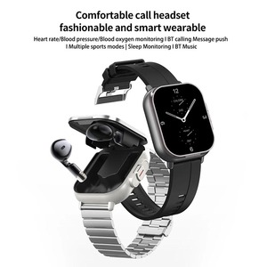Montre connectée D <span class=keywords><strong>8</strong></span> avec écouteurs Bluetooth, fonction d'appel, montre connectée 2-en-1, écouteurs TWS, bracelet de sport avec moniteur de fréquence cardiaque, montre connectée musicale - Product Image 6