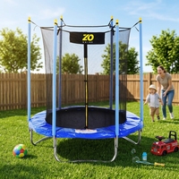Trampoline d'extérieur pour enfants Zoshine, résistant aux intempéries, surface souple et filet de protection, certifié ASTM, en stock, excellent rapport qualité-prix
