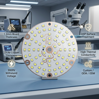 Plaque de circuit imprimé LED en aluminium, base ronde en aluminium, haute conductivité thermique, finition de surface OSP pour éclairage à LED