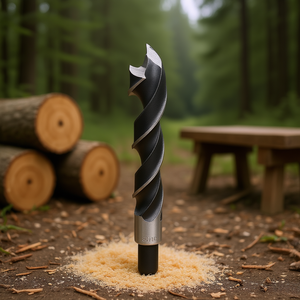 Foret à bois en acier au chrome-vanadium 12 mm à cannelure spirale pour percer les bûches - Product Image 3