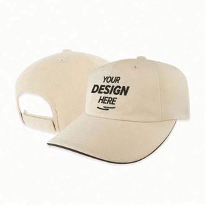 Gorras de Béisbol de Algodón Beige de Alta Calidad, Estilo Casual, con Logotipo y Letras Bordadas Personalizadas - Product Image 1