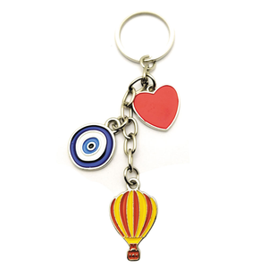 LLavero de Ojo Azul esmaltado globo aerostático plano de Metal recuerdos turísticos Turquía Estambul moda Vintage personalizado - Product Image 3