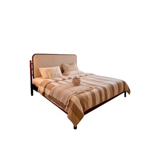 Cloud <b>Nest</b> <b>Bed</b> Solid Wood Upholstered Frame Double Size 8 Meter Retro Style Bedroom Furniture - Product Image 2