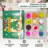 Nouveau calendrier de l'avent de Noël en PVC, adapté aux enfants de 5 à 7 ans, boîte mystère de compte à rebours de Noël.
