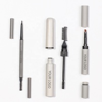Stylo à sourcils personnalisé, colle, baume, yeux, sourcils, Kits avec Logo, crayon, peigne, brosse, pochoir, Gel, étiquette privée, imperméable, ensemble de sourcils végétaliens