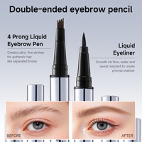 LIFE GIRLS OEM ODM Stylo double embout 2 en 1 pour sourcils et eye-liner, micro-liquide, waterproof, résistant à la transpiration, pointe fine