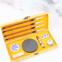 Ensemble de papeterie chinois en gros pour débutants et étudiants, kit de calligraphie en boîte, stylo, encre, pierre à encre, pinceau
