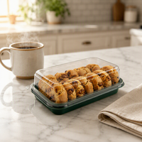 Boîtes à gâteaux rectangulaires transparentes en PET de qualité alimentaire en gros - Impression personnalisable et OEM/ODM pour l'emballage de pâtisseries, sushis et snacks