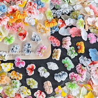 Bunga Akrilik 3D Desain Handmade Kawaii untuk Seni Kuku, Rhinestone Unik, Resin 3D Custom untuk Seni Kuku