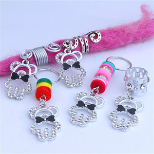 1 sac Dirty Braid Hairpin Hairpin Buckle Girl's Headwear Braid Alloy Point Drill Oil Drop Bear Pendant European American Style Party - Product Image 3