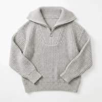 Pull décontracté personnalisé pour femme, col à revers, couleur unie, tricoté, épais et chaud pour l'hiver