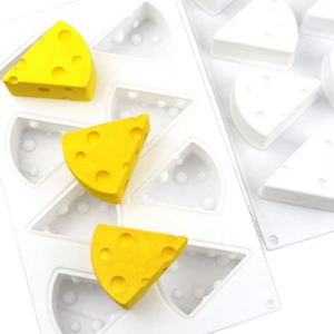 8-Hole Cheese Shape Silicone Cake Diy Mold Soap Candle <b>Resin</b> for Crafting Kitchen & Home Bake Tools - Product Image 1