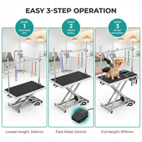 Table de toilettage pour animaux de compagnie de qualité supérieure pour les hôpitaux vétérinaires et les cliniques vétérinaires avec hauteur réglable et design en acier inoxydable