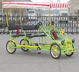 Fabricant de vélos classiques de haute qualité à <span class=keywords><strong>quatre</strong></span> roues, vélo Surrey à 4 places avec lumières LED et siège bébé, VÉLO - Product Image 5