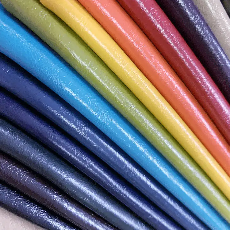 Cuir artificiel PVC gaufré pour canapé, écologique, brillant, anti-uv, ignifuge, différentes couleurs